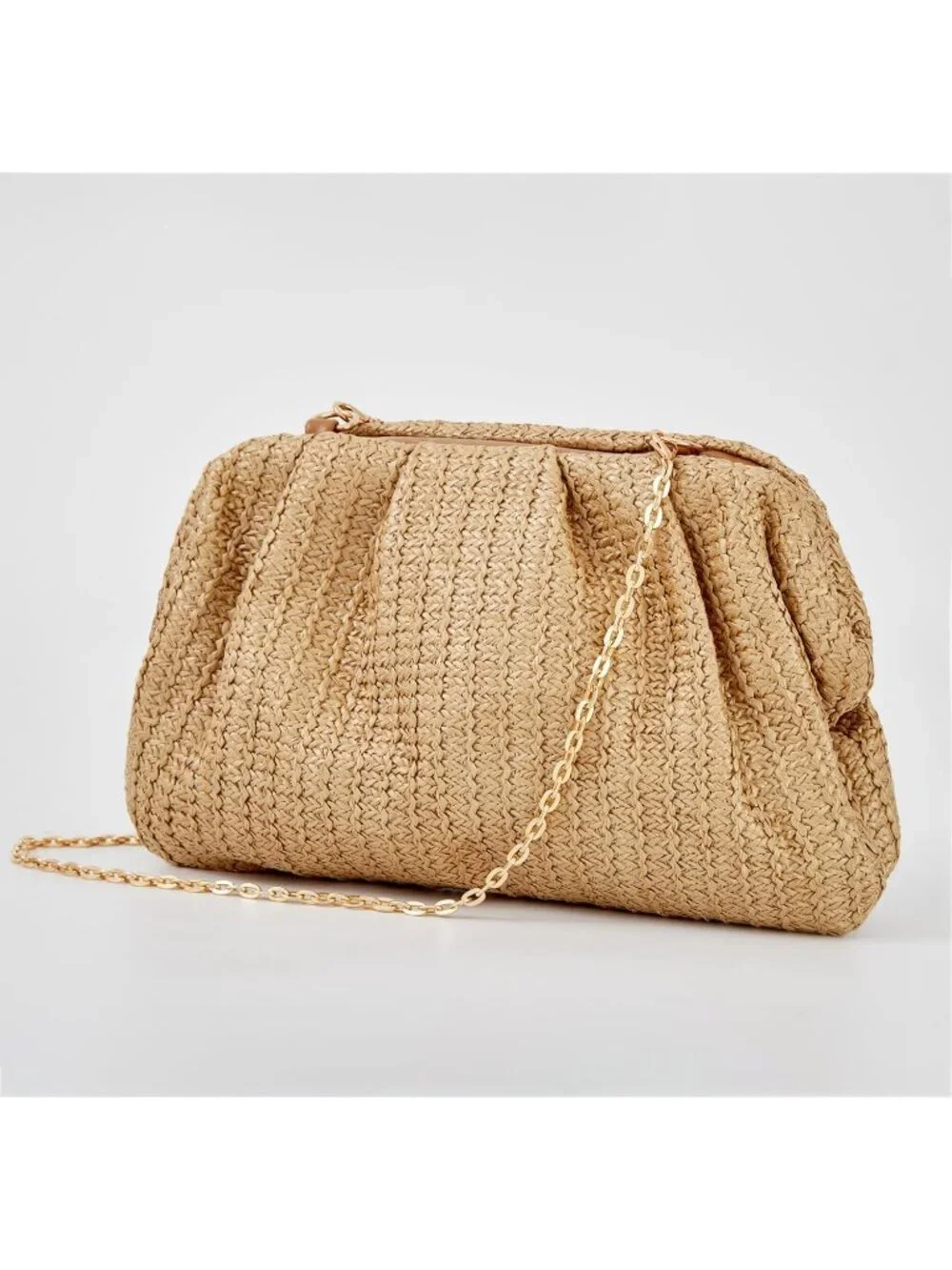 Women’s Colorful Straw Woven Clutch Purse Crossbody Evening Wedding Handbag